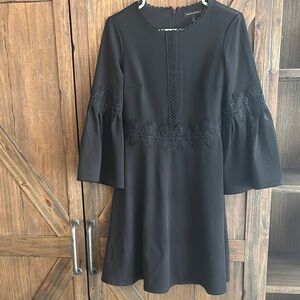 Banana Republic Black Sheath Dress Bell Sleeves